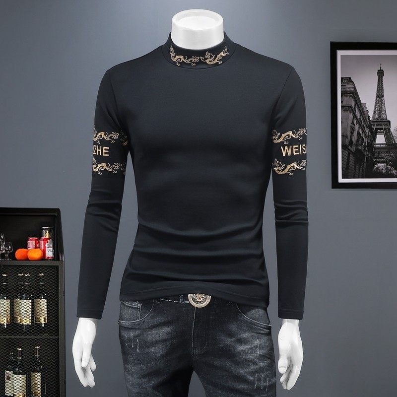 2025秋冬新款轻奢品质半高领双面绒打底衫D320-87863-P100，男装卫衣，电商D320-1