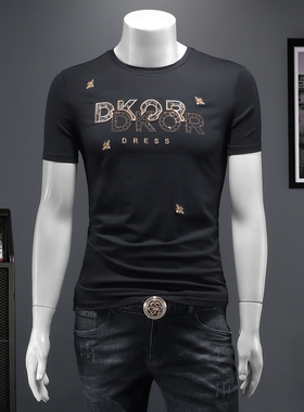 2026夏季IUIUG欧货时尚潮流丝光棉短袖t恤男D320-87642-实价-P55