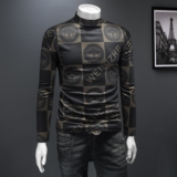 2025秋冬新款轻奢品质半高领双面绒打底衫D320-88366-P100，男装卫衣，电商D320-1