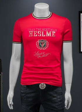 2025夏季欧货 IUIUG轻奢潮流刺绣丝光棉短袖t恤男 D320-87961-P75