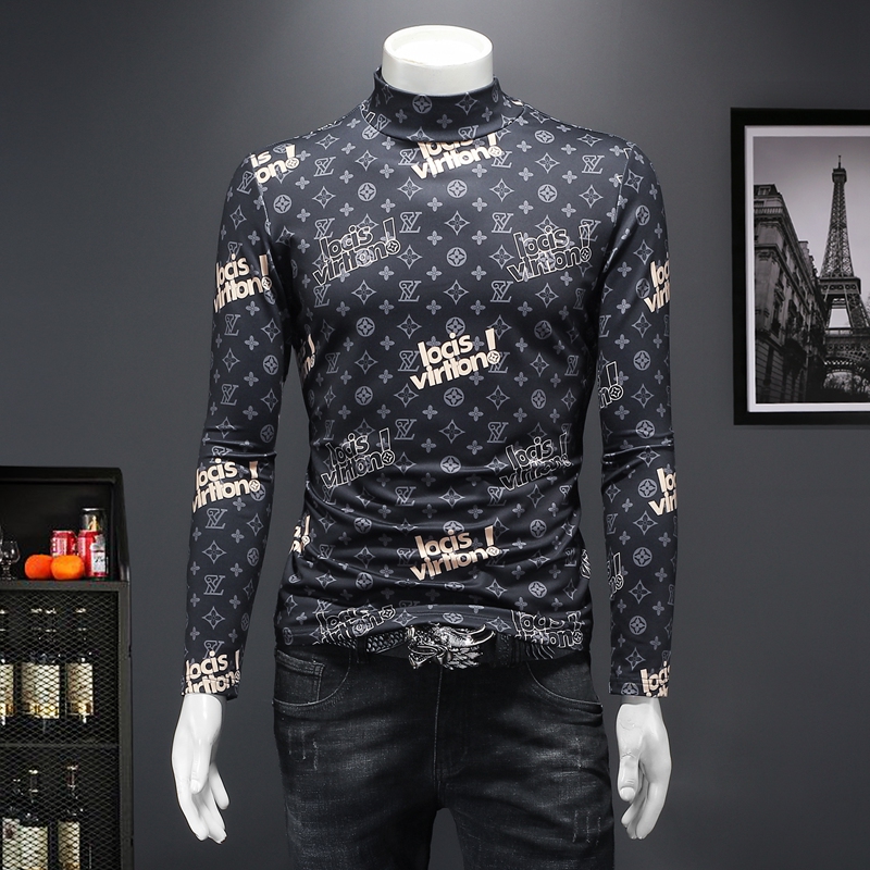 2023秋冬新款轻奢品质半高领双面绒打底衫D320-87018-P100，男装卫衣，电商D320(原D215)