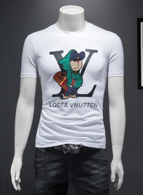 2026夏季新款 IUIUG欧货时尚潮流丝光棉短袖t恤男D320-87175--P75