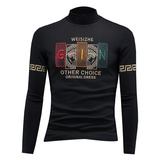 2025秋冬新款IUIUG轻奢潮流高领卫衣打底衫假模D320-87563-P100，男装T恤，电商D322