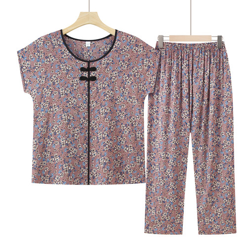 妈妈夏装短袖夏季T恤家居服睡衣