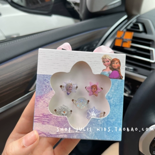 Японское детское кольцо для принцессы, детский мультяшный аксессуар, ювелирное украшение, подарочная коробка