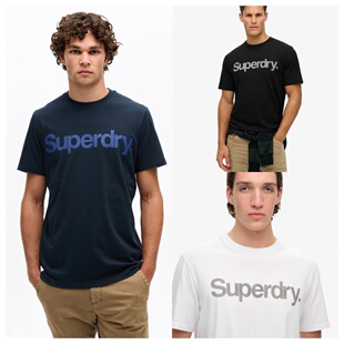 外单 superdry全棉印花套头圆领纯棉短袖T恤男夏季极度干燥小瑕疵