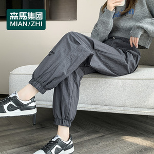 森马集团棉致轻薄羽绒裤女外穿冬季2023新款白鸭绒轻量化加厚棉裤