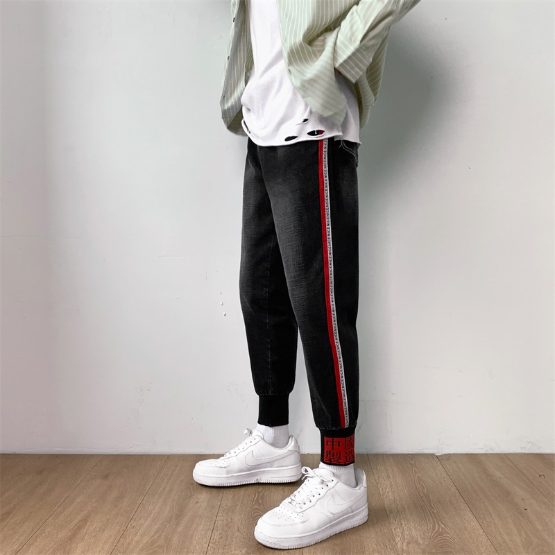 New jeans boys straight loose Korean youth trend casual casual small leg pants