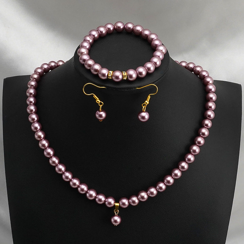网红轻奢气质高级天然淡水紫色珍珠项链耳钩手链三件套装首饰,珠宝/钻石/翡翠,颈饰,淘宝优惠券,粉丝福利购,淘宝优惠卷
