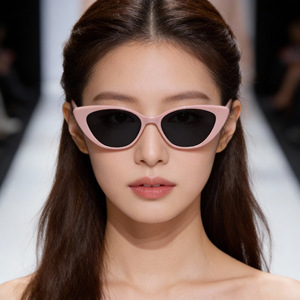 粉色猫眼墨镜女茶色夏高级感新款太阳镜男防晒网红复古潮时尚眼镜