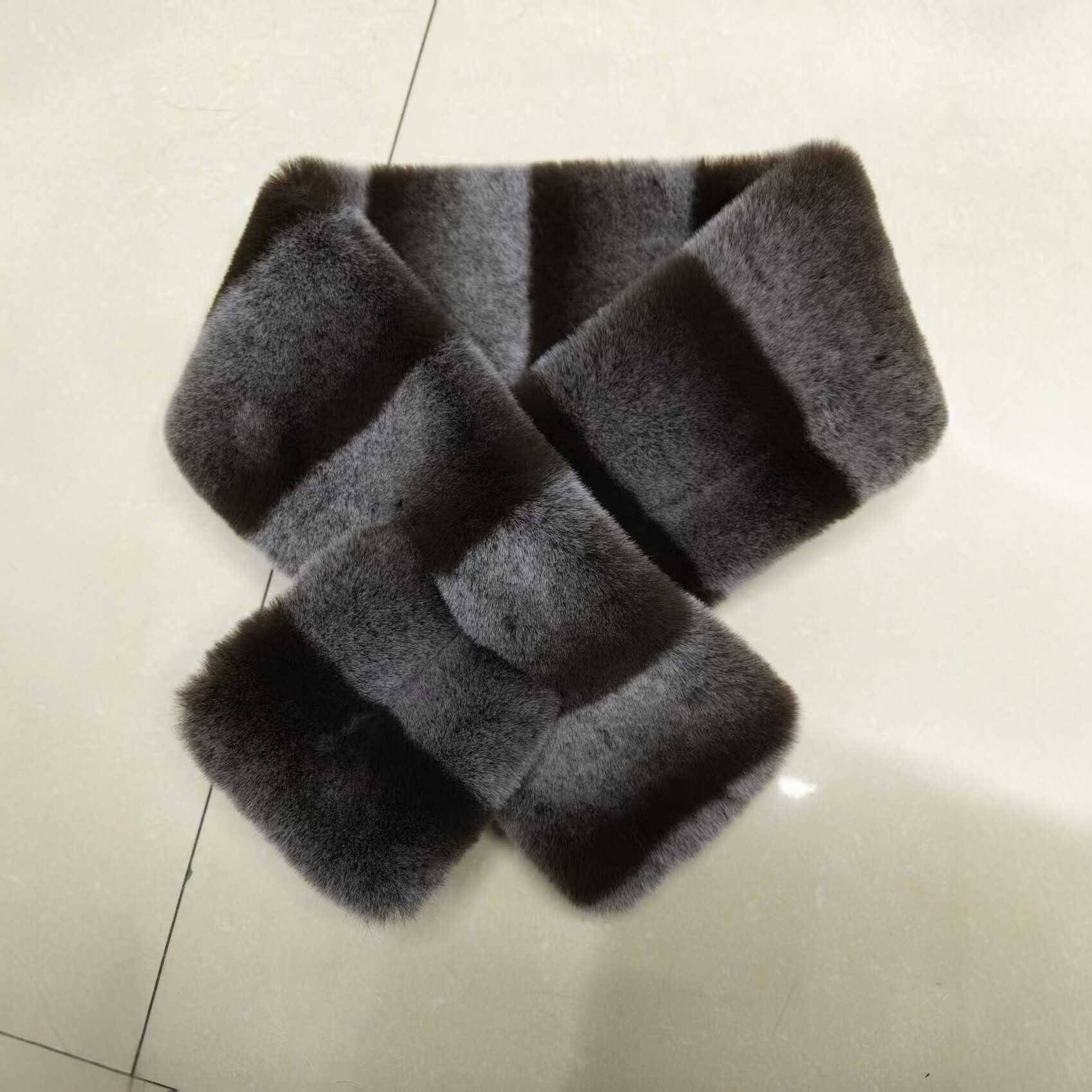 仿水貂毛渐变围巾女秋冬加厚保暖