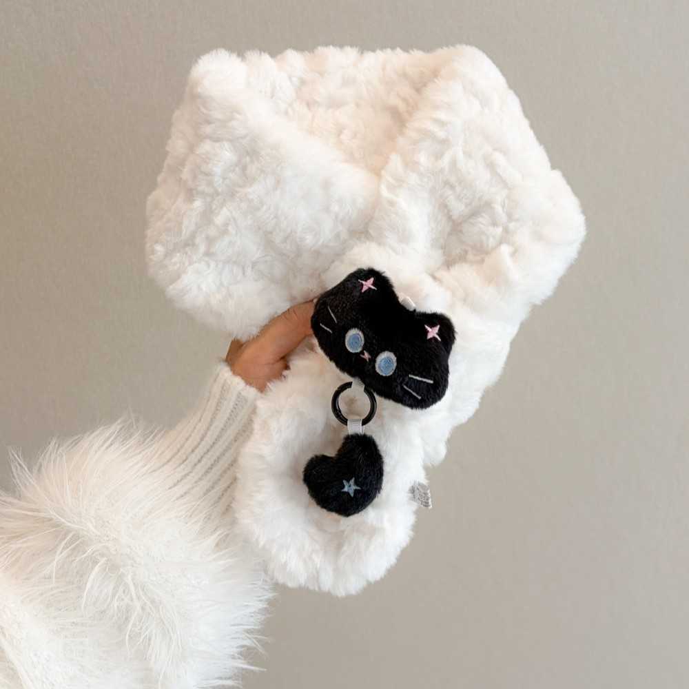 日系毛绒小猫围脖女秋冬保暖仿