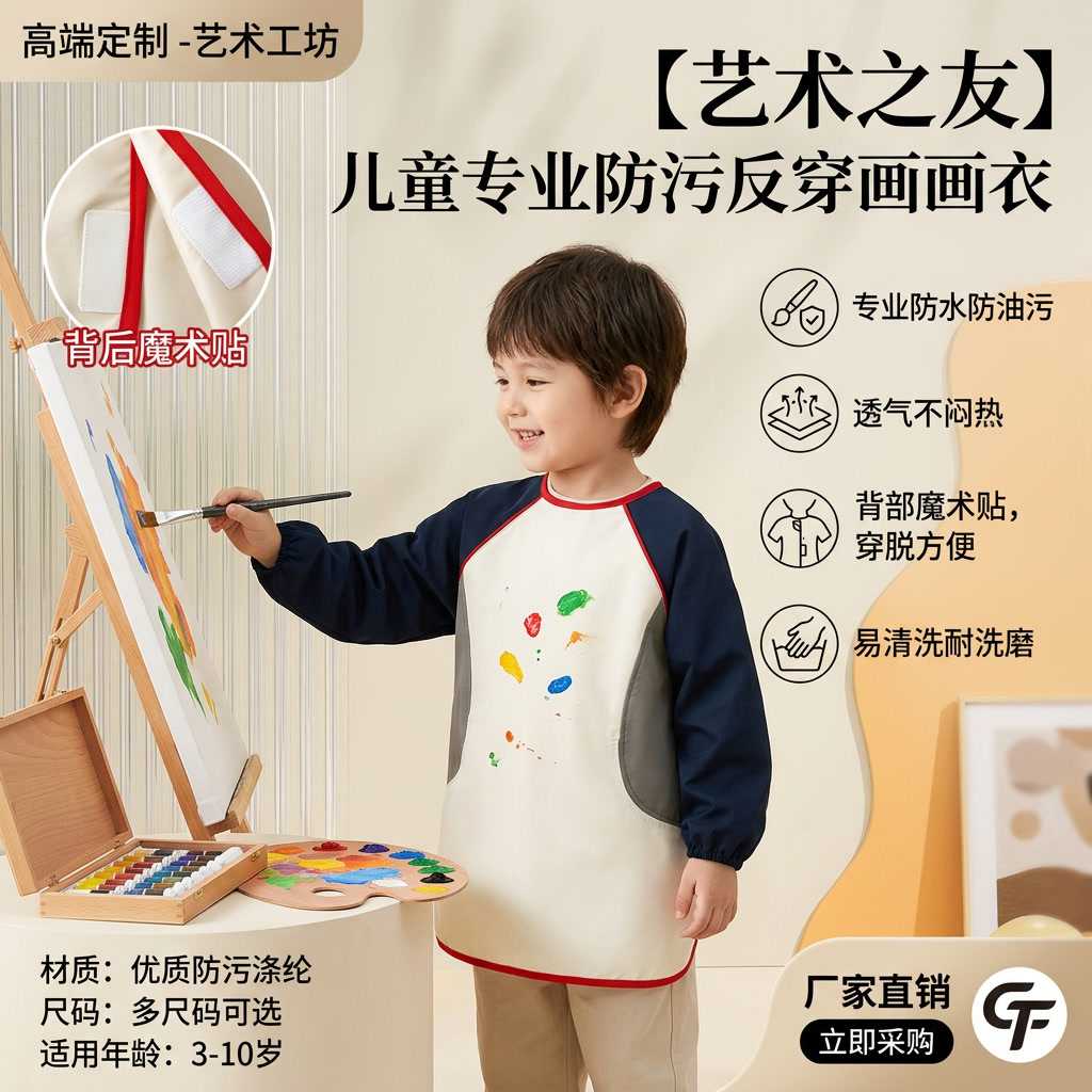 儿童防水防脏画画罩衣|宝宝绘画