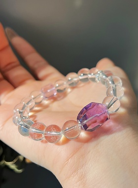 原创设计天然白水晶手链