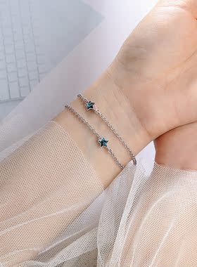原创设计S925纯银星星双层手链