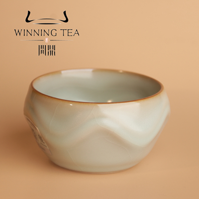 问鼎汝窑天青炫红杯茶杯