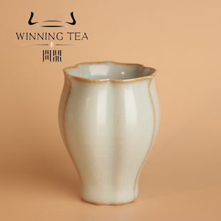 问鼎汝窑天青小佛手杯癸卯年纪念款茶杯主人杯茶具问鼎格物杯子