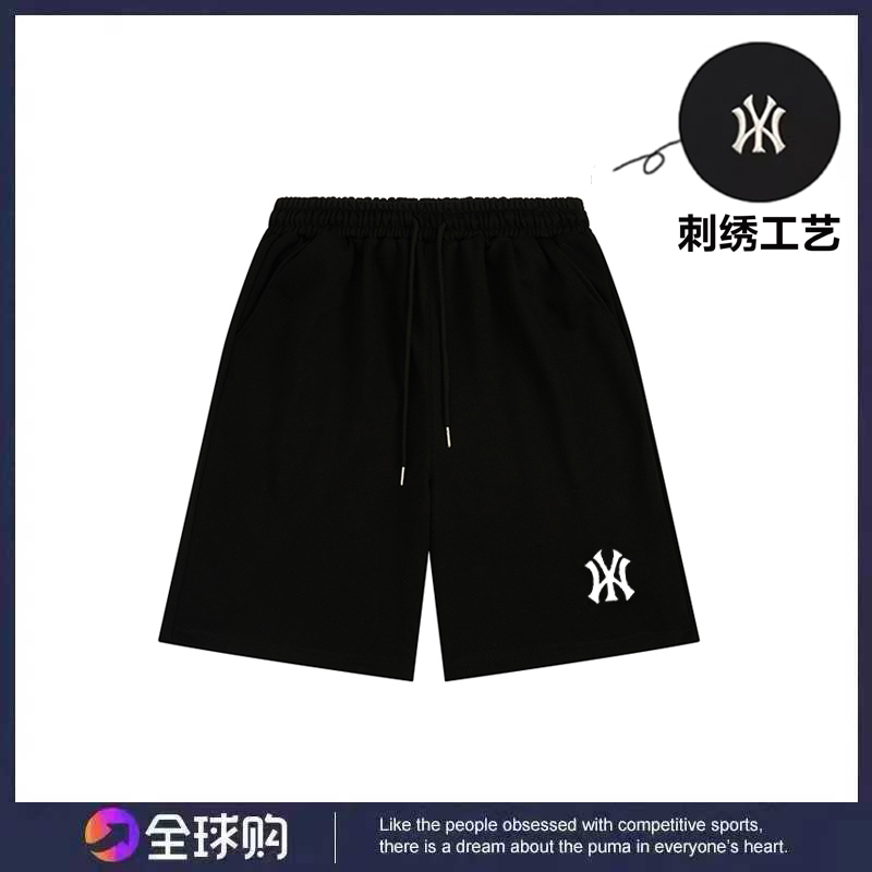 NY官网旗舰店短裤男女纯棉透气美式休闲刺绣潮牌运动裤五分裤夏季