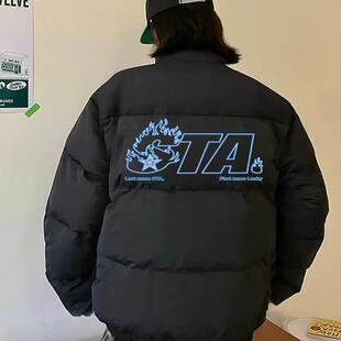 STA羽绒棉服官网旗舰店正品火焰印花男女同款保暖棉衣棉袄外套冬