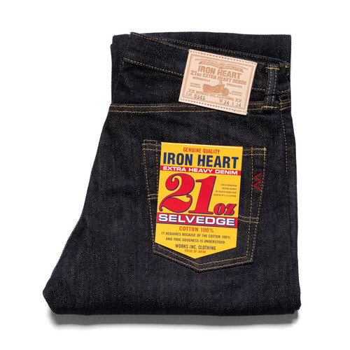 正规代理IRON HEART国内现货铁心634S标准直筒21oz中腰重磅牛仔裤