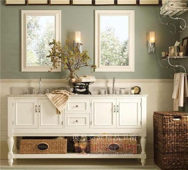 美式田园风橡木洗手盆柜