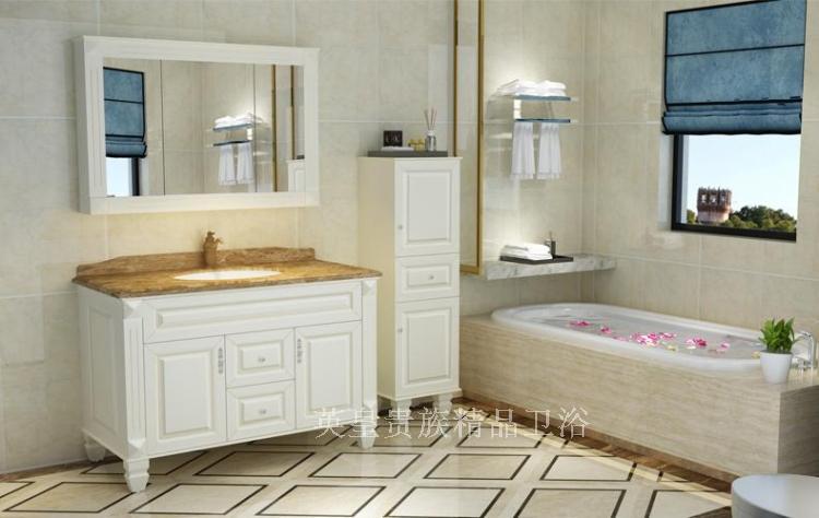 美式欧式仿古橡木实木浴室柜组合洗手盆洗脸盆柜卫浴柜落地柜8083