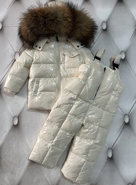 2024冬季儿童男女童宝加厚羽绒服保暖外套裤子羽绒服大毛领特价