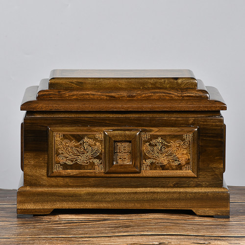 金丝楠木阴沉乌木，骨灰盒，全独板卯榫工艺结构342x232x225mm