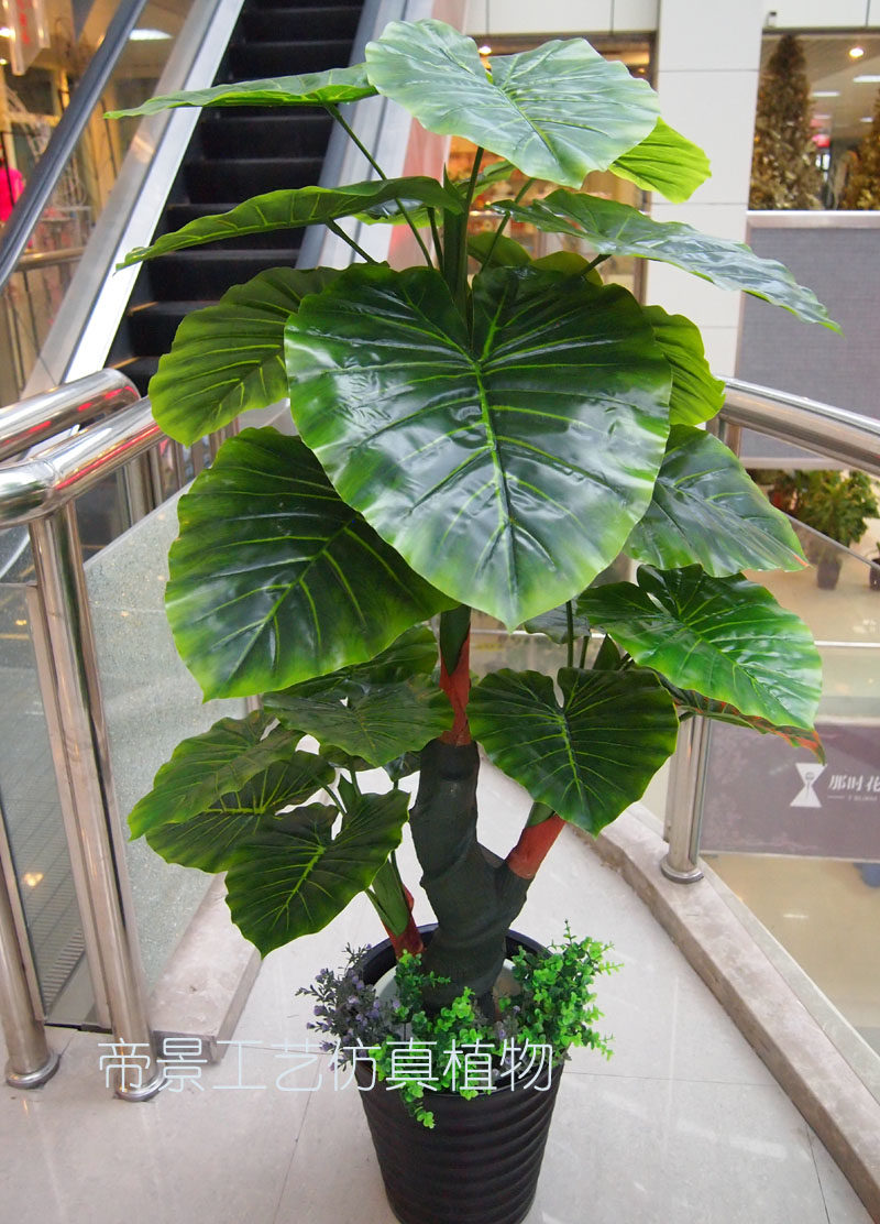 包邮装饰观赏仿真假植物树落地仿真花绢花大型过胶滴水观音