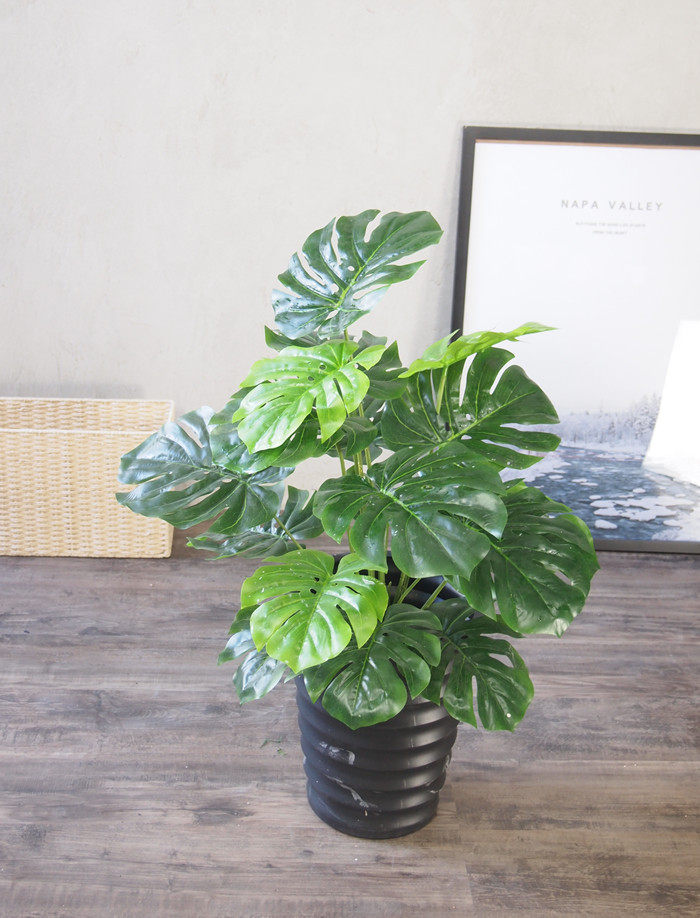 仿真植物北欧家具盆景盆栽花卉18叶龟背叶物客厅装饰入户花园落地