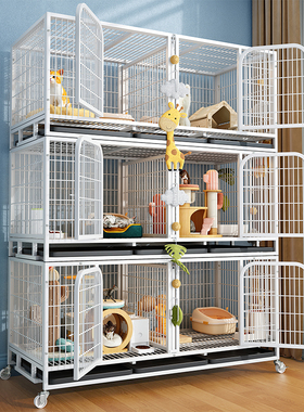猫笼子三层繁殖笼繁育笼狗笼带隔断家用加粗加固宠物店用寄养鸽笼