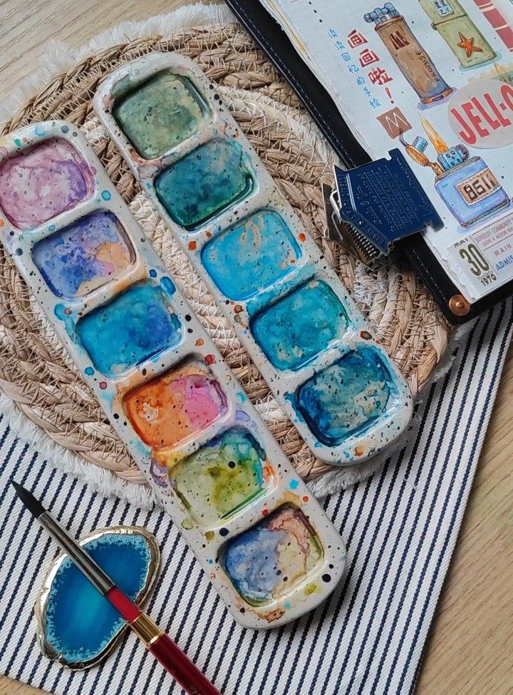 便携写生纯手工陶艺手捏水彩颜料盘画材原创画具好用好洗调色盘,特色手工艺,其他特色工艺品,淘宝优惠券,粉丝福利购,淘宝优惠卷
