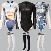 2mm加厚专业潜水服女显瘦速干冲浪连体长袖 浮潜保暖防寒防晒 短裤