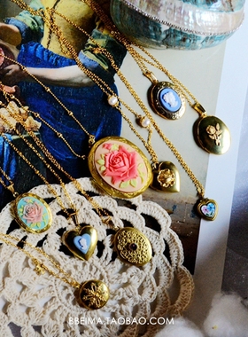 贝玛手作老货照片盒仕女香膏盒