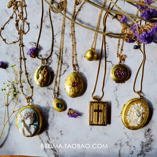 贝玛淘回复古风相片盒项链毛衣链长短项链可放照片纪念手作饰品