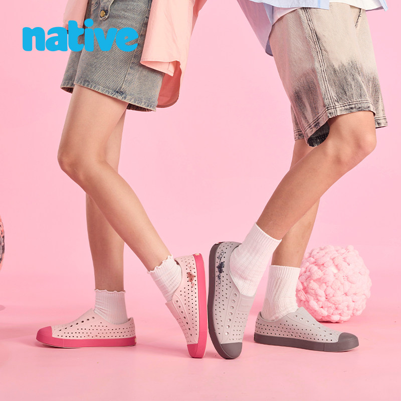 情侣鞋native洞洞鞋秋季男女同款休闲鞋塑料鞋子轻便透气防滑凉鞋