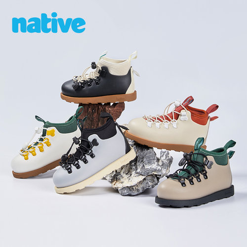 native儿童雪地靴防水防滑马丁靴