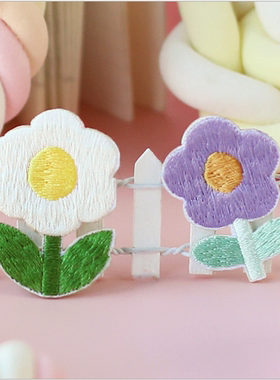 diy自粘款刺绣小花朵switch手机壳牛仔裤衣服包包装饰贴花补丁贴