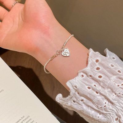 极简风波光粼粼爱心珍珠手链女高级感小众冷淡风手串轻奢时尚配饰