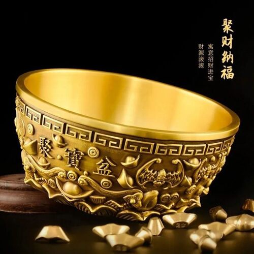 黄铜聚宝盆招财摆件开业乔迁礼