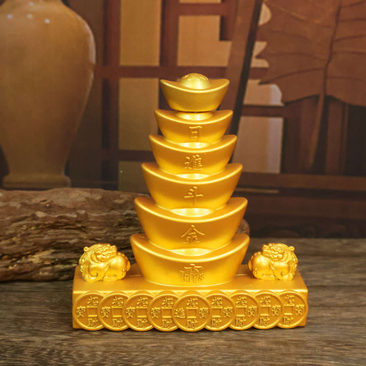 招财进宝元宝转转摆件沙金色玄关收银台桌面摆件招财开运开业礼品