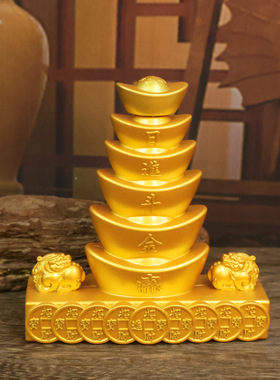 招财进宝元宝转转摆件沙金色玄关收银台桌面摆件招财开运开业礼品