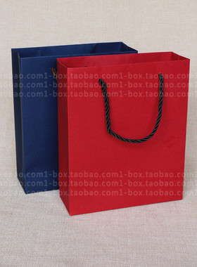 小号中秋月饼包装袋手提袋礼品袋茶叶袋子食品纸袋红色蓝色现货