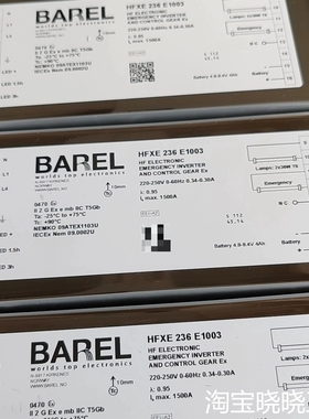 挪威BAREL AS镇流器HFXE236 E1003议价