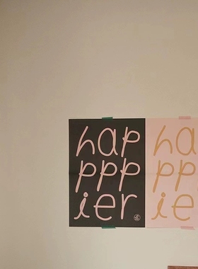 韩国happier英文简约海报墙贴拍照道具推荐ins风屋内装饰宿舍壁纸