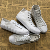 出口小白鞋 外贸帆布鞋 潮流百搭韩版 透气学生鞋 白色46码 高低帮时尚