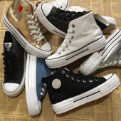 鞋 出口老美板鞋 外贸潮流百搭松糕鞋 INS早秋韩版 高帮厚底女鞋 41码