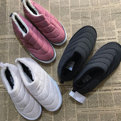 欧美单棉鞋 平底毛里套脚情侣鞋 低帮男女冬款 加厚保暖一脚蹬休闲鞋