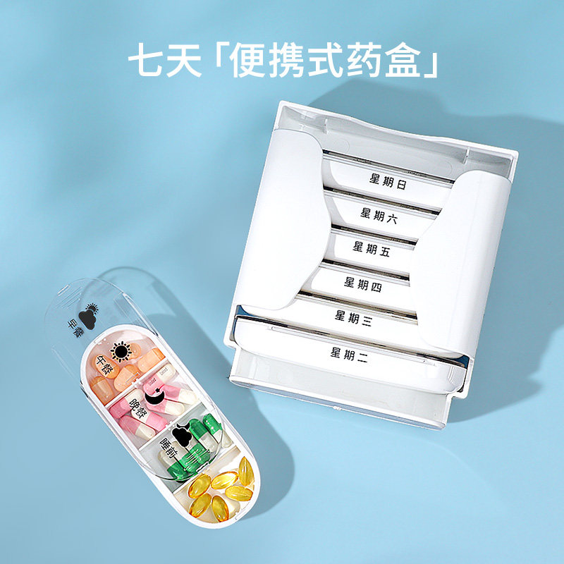 7天大容量便携分装药盒图片