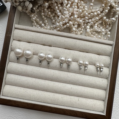 Siaon 施家珍珠耳环女珍珠白S925纯银针小众耳钉仿珍珠fever同款